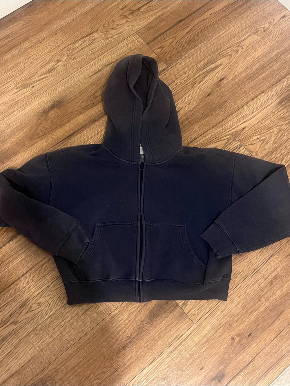 TNA navy cropped zip up